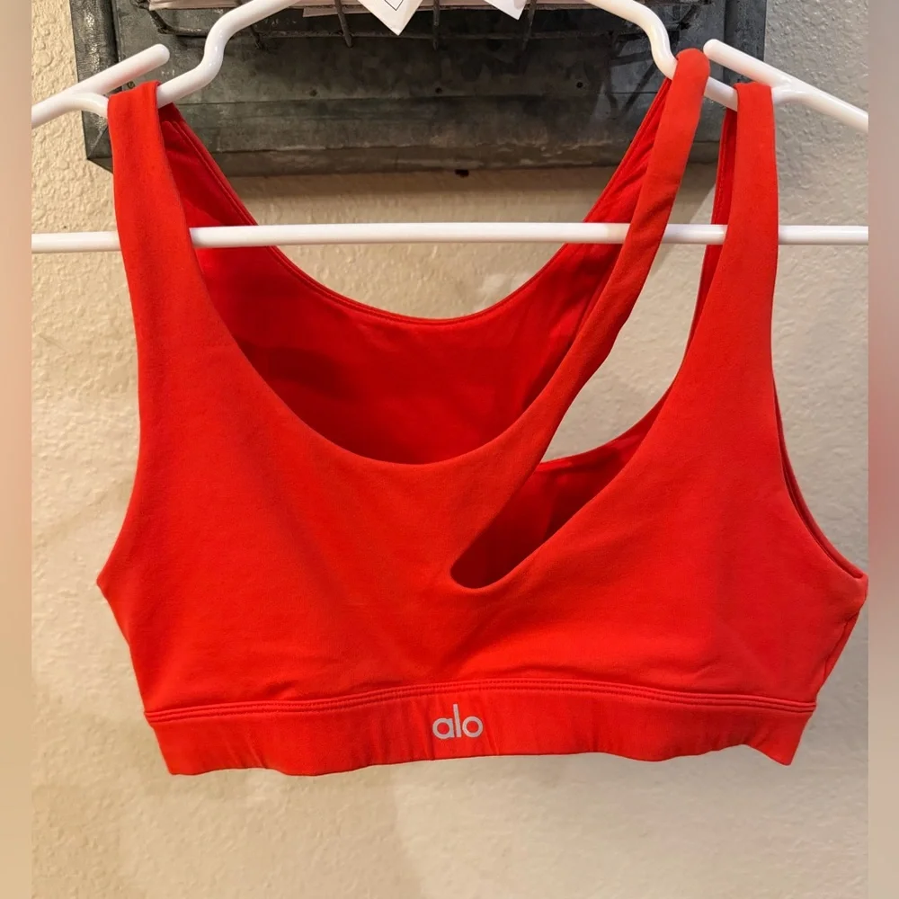 Alo Yoga Wild Thing Sports Bra in Cherry Red - Picture 2 of 6